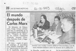 El Mundo después de Carlos Marx  [artículo].