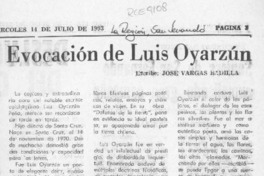 Evocación de Luis Oyarzún  [artículo] José Vargas Badilla.