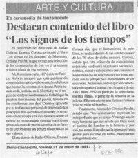 Destacan contenido del libro "Los signos de los tiempos"  [artículo].