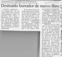 Destruido borrador de nuevo libro  [artículo].