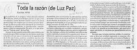 Toda la razón (de Luz Paz)  [artículo] Apir.