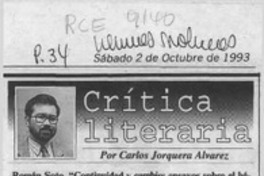 Román Soto, "Continuidad y cambio, ensayos sobre el héroe en la novela chilena"  [artículo] Carlos Jorquera Alvarez.