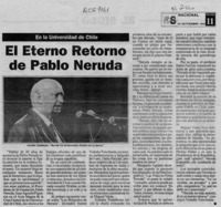 El Eterno retorno de Pablo Neruda  [artículo].