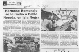 Hermoso homenaje se le rindió a Pablo Neruda en Isla Negra  [artículo].