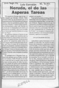 Luis Corvalán "Neruda, el de las ásperas tareas"  [artículo].