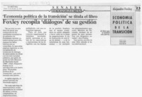 Foxley recopila "diálogos" de su gestión  [artículo].