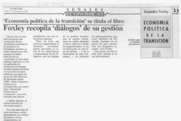 Foxley recopila "diálogos" de su gestión  [artículo].