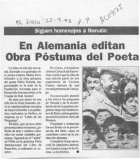 En Alemania editan obra póstuma del poeta  [artículo].