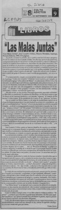 "Las malas juntas"  [artículo] Pablo Denis.