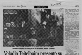 Volodia Teitelboim presentó su libro sobre Vicente Huidobro