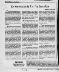 En memoria de Carlos Naudón  [artículo] Alberto Sepúlveda.