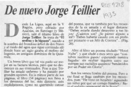 De nuevo Jorge Teillier  [artículo] E. R. M.