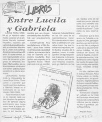 Entre Lucila y Gabriela  [artículo] Amparo Pozo.