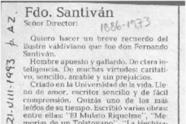 Fdo. Santiván  [artículo] Graciela Mora de Huaquín.