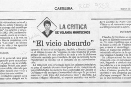 "El vicio absurdo"  [artículo] Yolanda Montecinos.