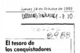 El tesoro de los conquistadores  [artículo] María Cristina Menares.