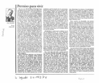 Permiso para vivir  [artículo] Jorge Edwards.