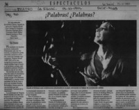 Palabras! Palabras?  [artículo] Hans Erhmann.