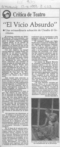 "El vicio absurdo"  [artículo] Carola Oyarzún L.