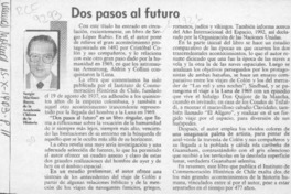 Dos pasos al futuro  [artículo] Sergio Martínez Baeza.