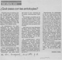 Qué pasa con las antologías?