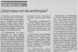 Qué pasa con las antologías?