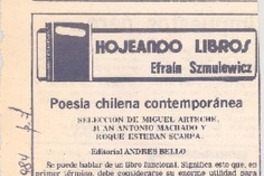 "Poesía chilena contemporánea"