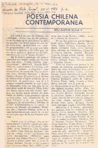 "Poesía chilena contemporánea"