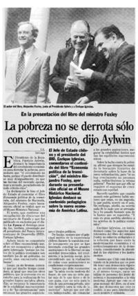 La pobreza no se derrota sólo con crecimiento, dijo Aylwin  [artículo] T. E.