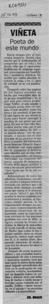 Poeta de este mundo  [artículo] Dr. Braun.