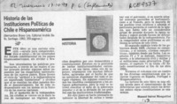 Historia de las instituciones políticas de Chile e hispanoamérica  [artículo] Manuel Salvat Monguillot.