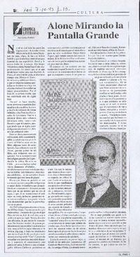 Alone mirando la pantalla grande