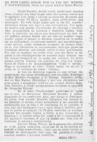 "En este largo andar por la faz del mundo" y "Continuidad", libros del poeta Alberto Baeza Flores