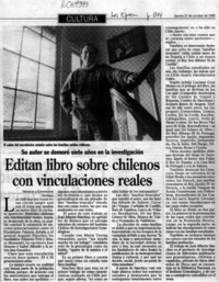 Editan libro sobre chilenos con vinculaciones reales  [artículo] Marcela Gieminieni.