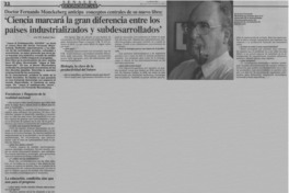"Ciencia marcará la gran diferencia entre los países industrializados y subdesarrollados"
