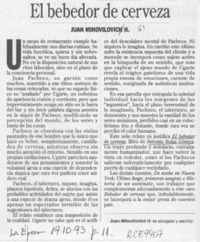 El bebedor de cerveza  [artículo] Juan Mihovilovich H.