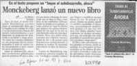 Monckeberg lanzó un nuevo libro  [artículo].