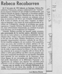 Rebeca Recabarren  [artículo] Luis Merino Reyes.