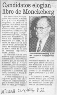Candidatos elogian libro de Monckeberg  [artículo].
