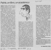 Patria, un libro, un académico