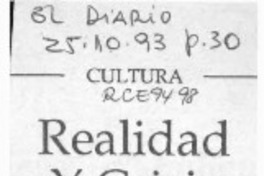 Realidad y crisis  [artículo].