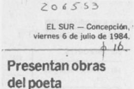 Presentan obras del poeta Raúl Barrientos