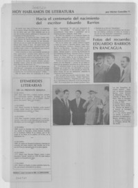 Hacia el centenario del nacimiento del escritor Eduardo Barrios