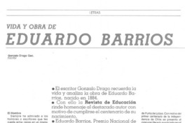 Vida y obra de Eduardo Barrios