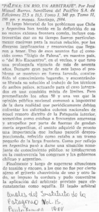 "Palena, un río, un arbitraje"