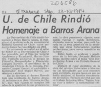U. de Chile rindió homenaje a Barros Arana