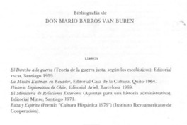 Bibliografía de Don Mario Barros van Buren