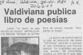 Valdiviana publica libro de poesías
