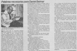 Palabras necesarias para Daniel Belmar