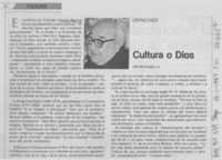 Cultura o Dios